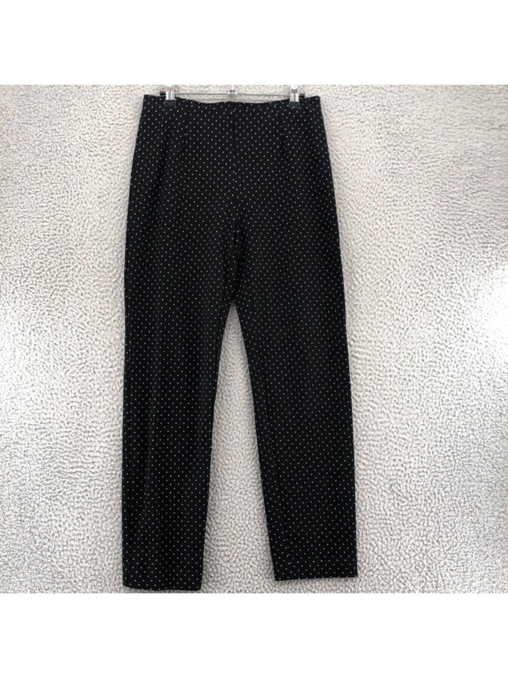 J Jill Pants Womens Small Ponte Black Polka Dots Slim Leg Ankle Trousers Stretch